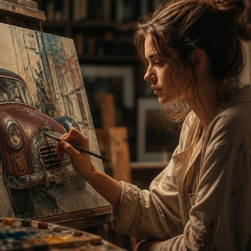 Whispers of Retro Brushstrokes